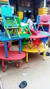 Ahmadiyya July 2017 plastic tables and chairs